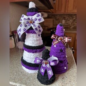 K-State Purple & White Team Ribbon Tree Duo